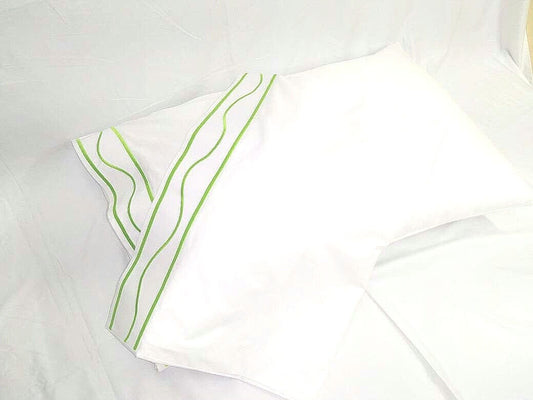 SHEET SET_ Premium Design scalloped and Border Embroidery Sheet Set White 100% Cotton Sateen Sheet Set 400 Thread Count