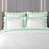 Scalloped and Border Embroidery duvet cover -400 Thread Count 100%White Cotton Sateen Hotel Stitch Duvet Cover Set - Image 7