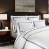 400 Thread Count White 100% Cotton Sateen 3 line embroidery Border Duvet Cover Set - Image 7