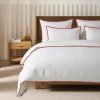 400 Thread Count white 100% Cotton Sateen Hotel Stitch Edge Piping Duvet cover set - Image 5
