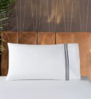 400 Thread Count White 100% Cotton Sateen Hotel Stitch 3line Embroidery Pillow Cases