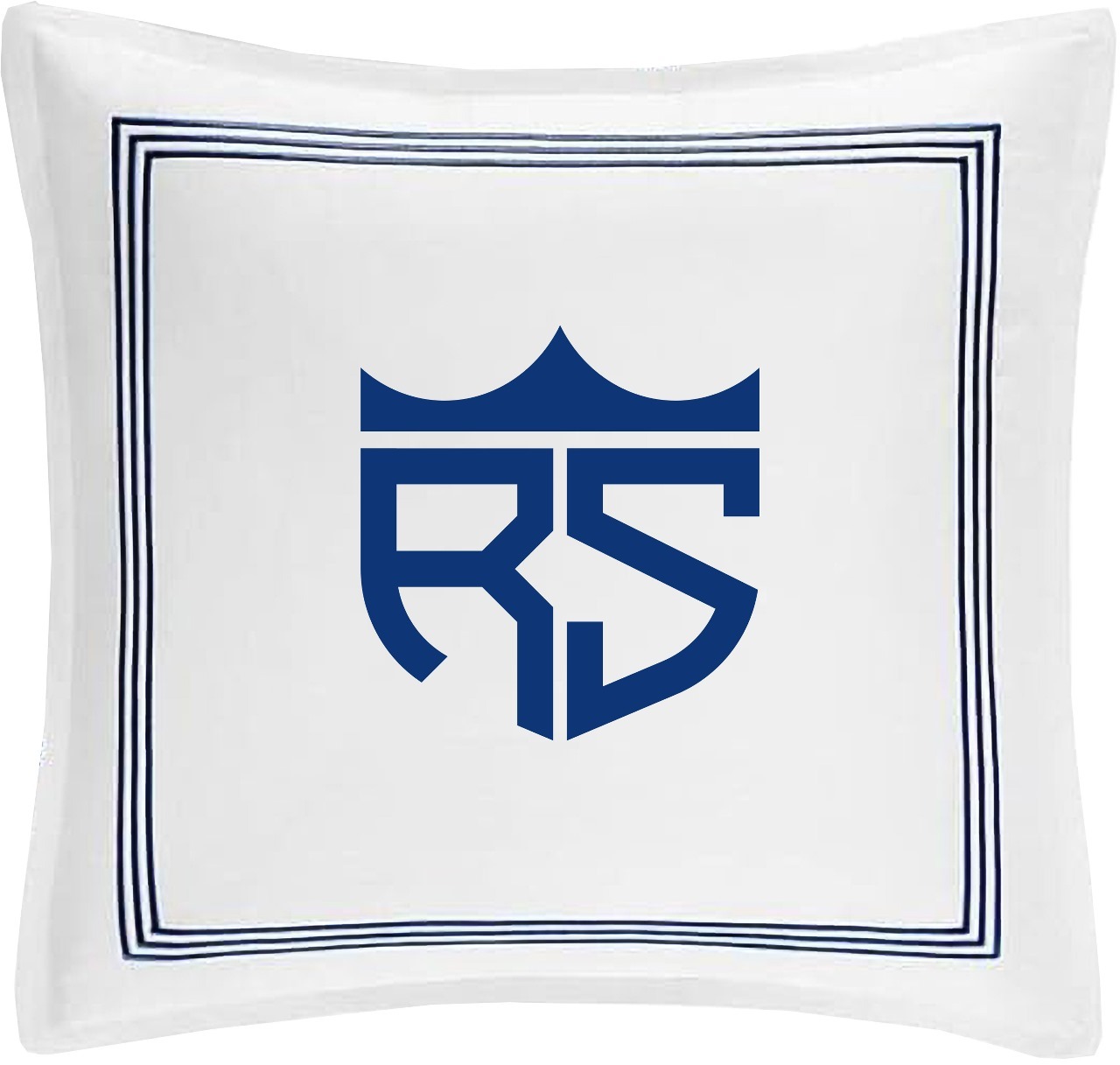 Personalized Monogrammed 400 Thread Count White 100% Cotton Sateen Hotel Stitch 3 line Embroidery Euro Shams - Image 7