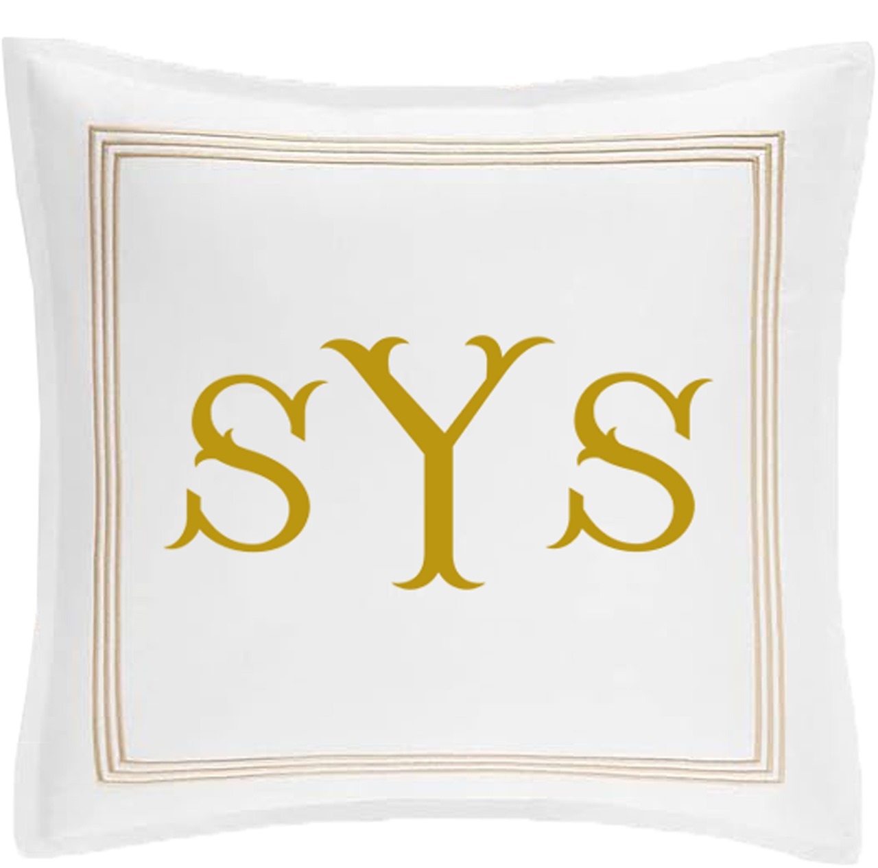 Personalized Monogrammed 400 Thread Count White 100% Cotton Sateen Hotel Stitch 3 line Embroidery Euro Shams - Image 8