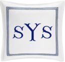 Personalized Monogrammed 400 Thread Count White 100% Cotton Sateen Hotel Stitch 3 line Embroidery Euro Shams