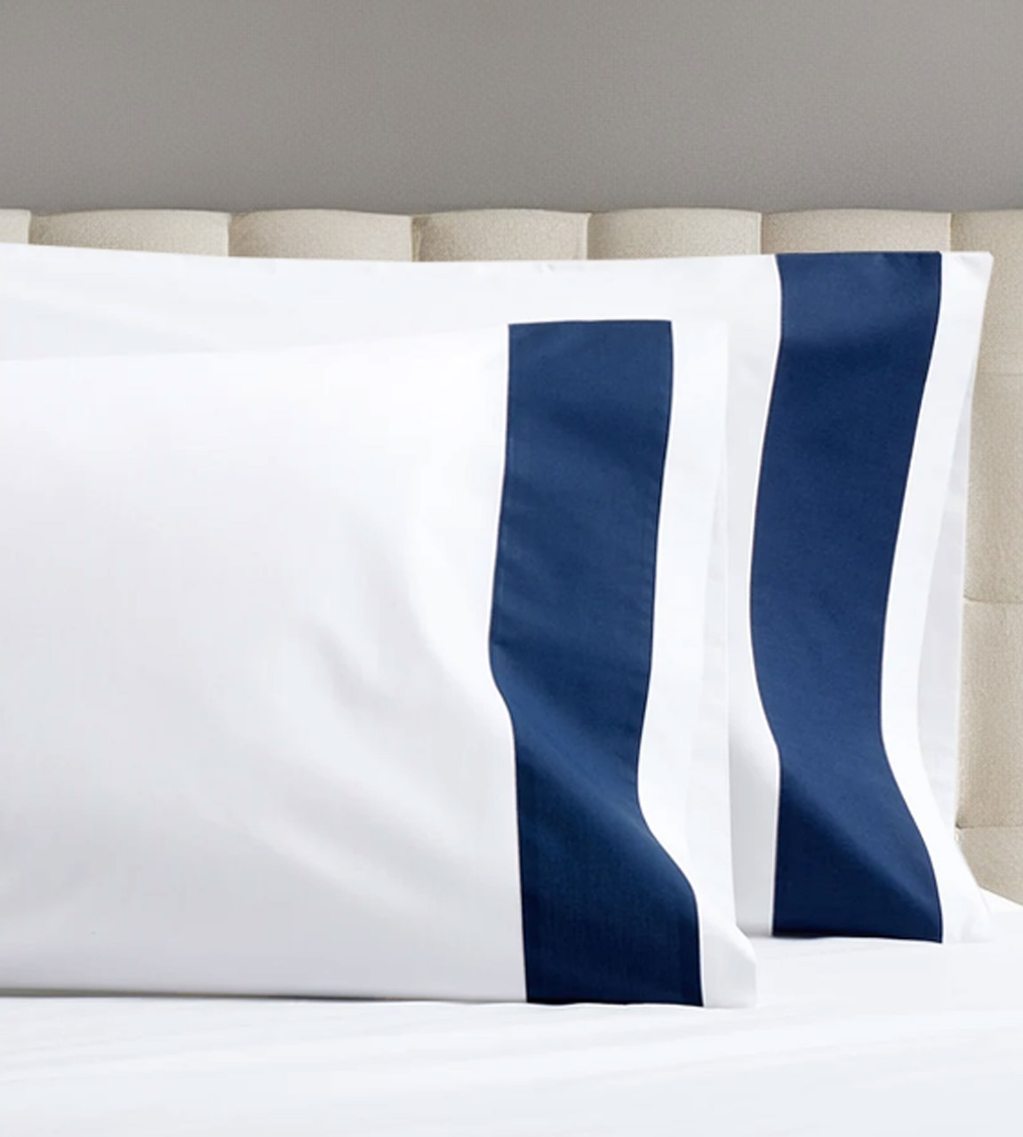 400 Thread Count White 100% Cotton Sateen Border Frame Sheet Set - Image 2