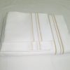 400 Thread Count White Cotton Sateen Hotel Stitch 3 Line Embroidery Border 4 Piece Sheet Set - Image 4