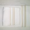 400 Thread Count White Cotton Sateen Hotel Stitch 3 Line Embroidery Border 4 Piece Sheet Set - Image 5