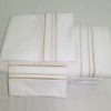400 Thread Count White Cotton Sateen Hotel Stitch 3 Line Embroidery Border 4 Piece Sheet Set - Image 6