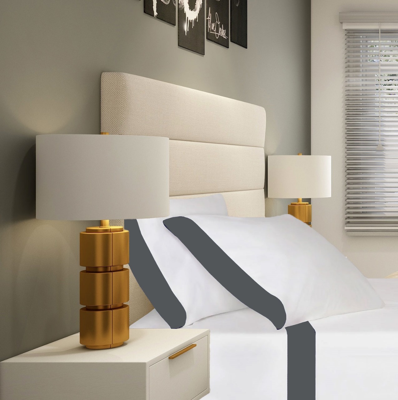 400 Thread Count White 100% Cotton Sateen Border Frame Sheet Set - Image 4