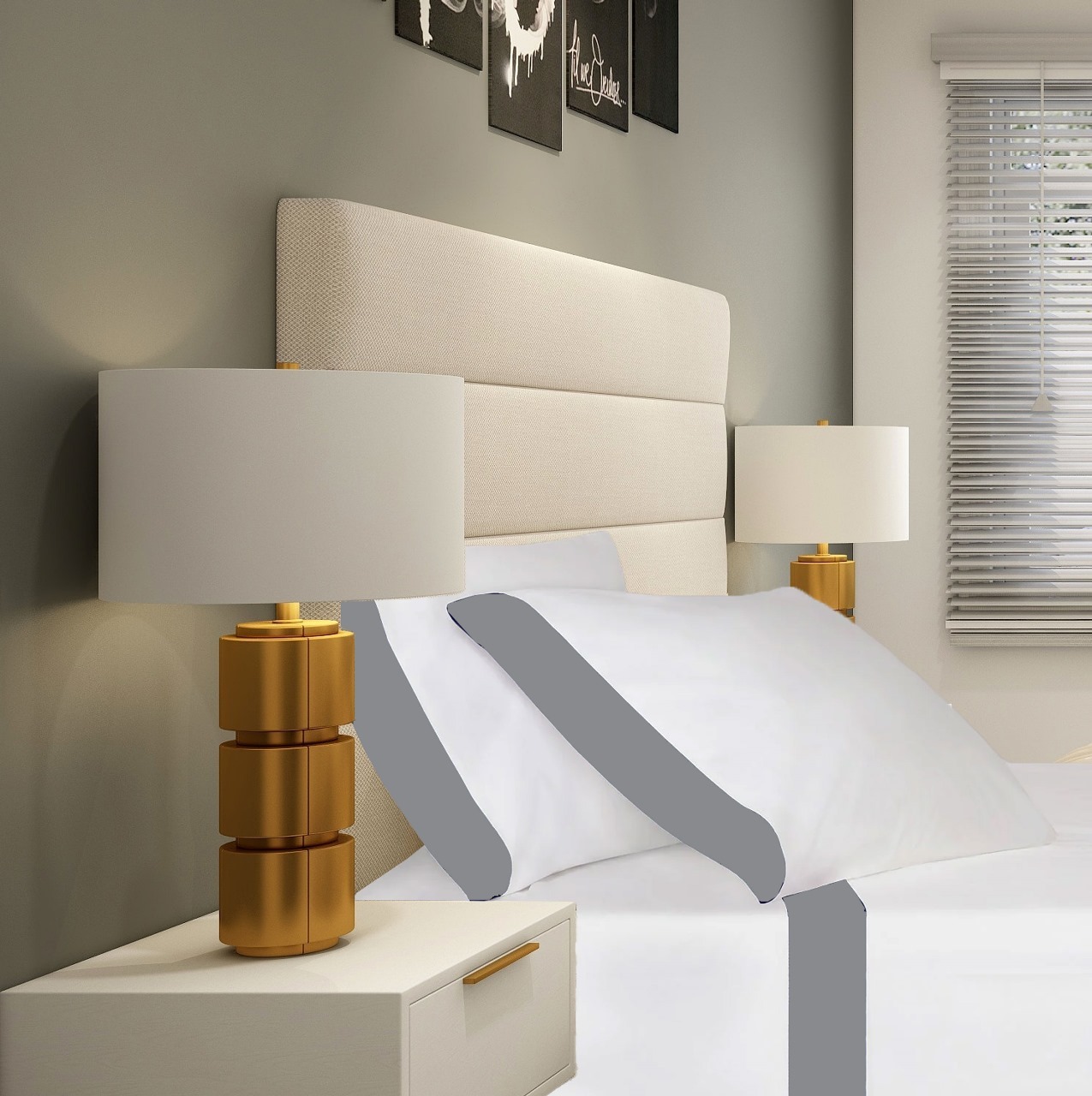 400 Thread Count White 100% Cotton Sateen Border Frame Sheet Set - Image 3