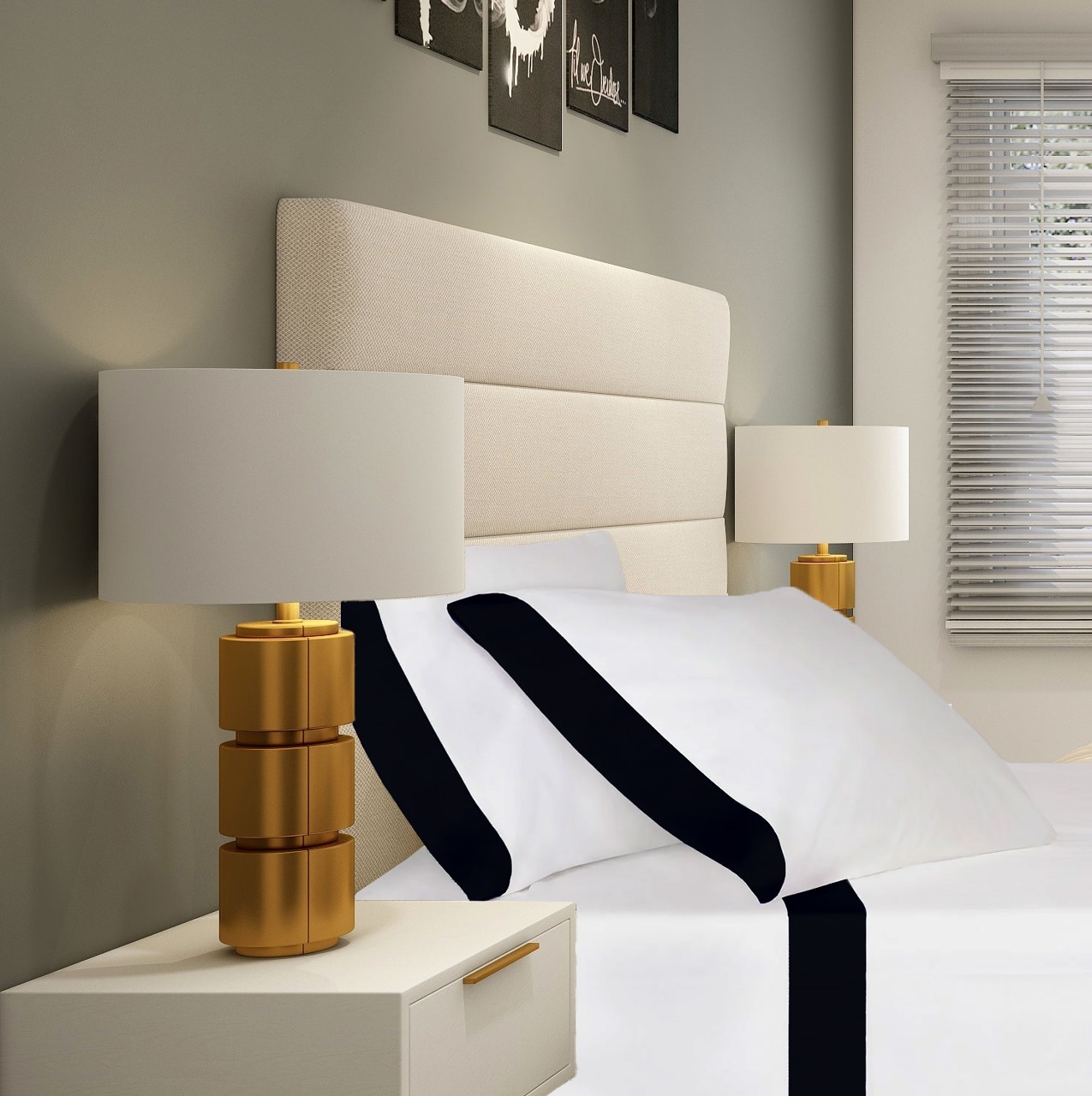 400 Thread Count White 100% Cotton Sateen Border Frame Sheet Set - Image 2
