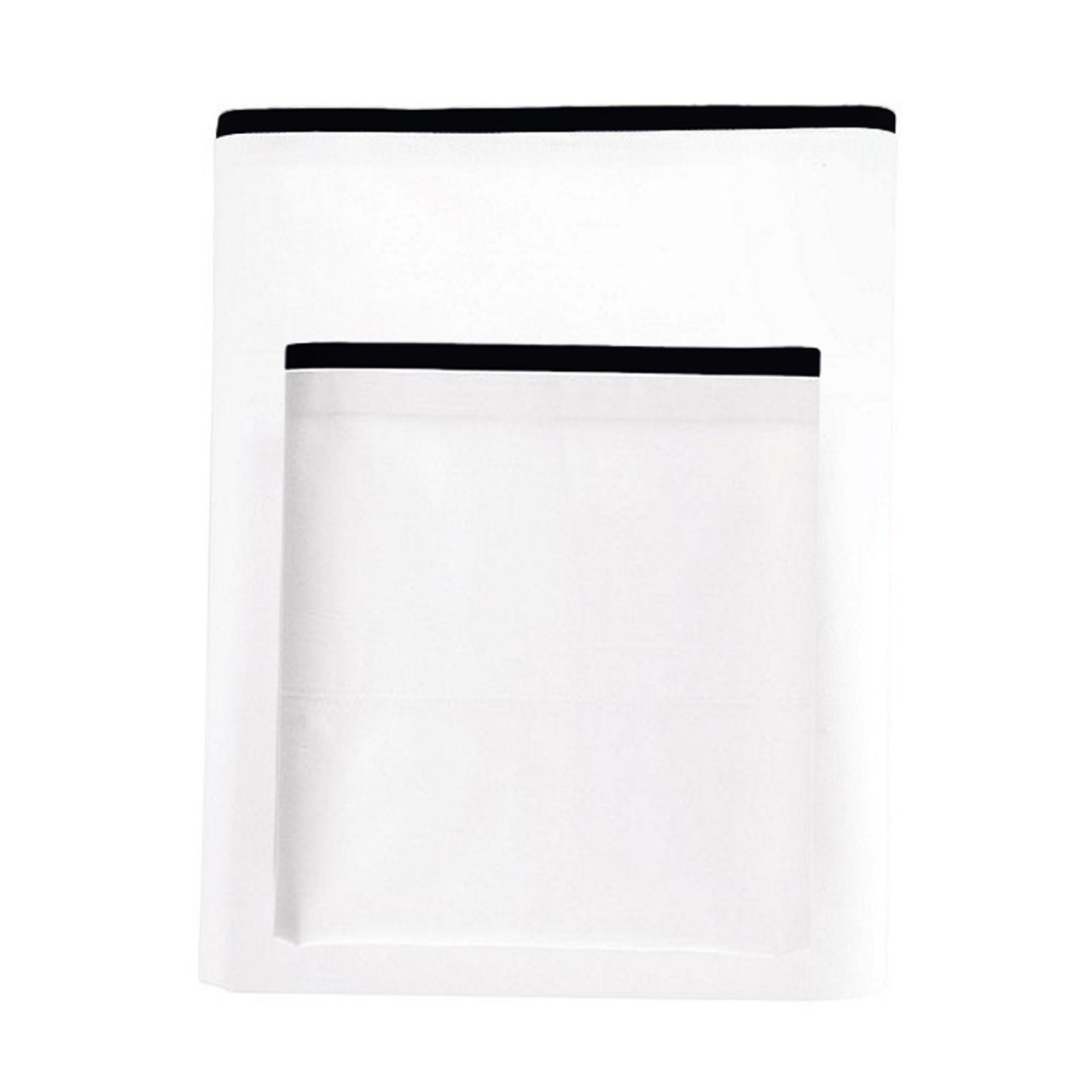 400 Thread Count White 100% Cotton Sateen Edge Border Frame Sheet Set - Image 2
