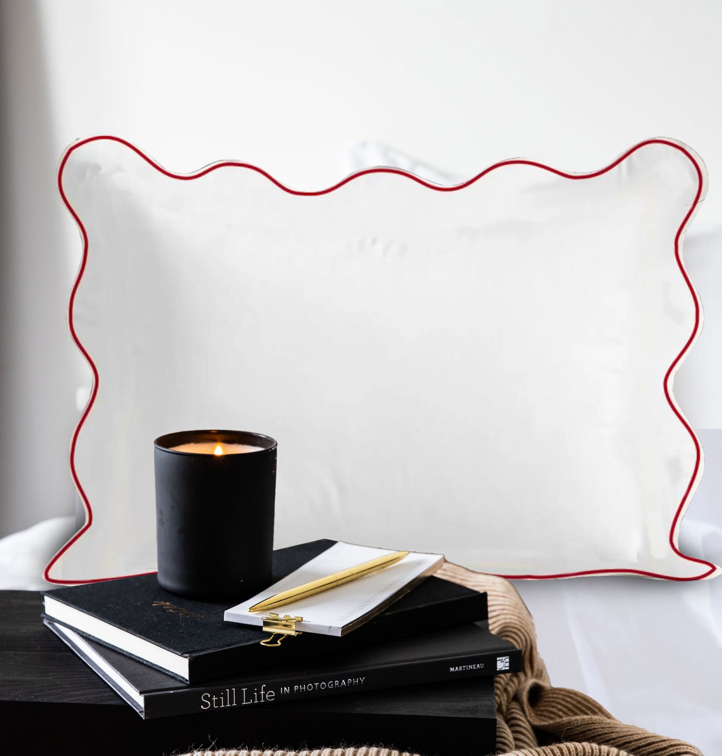 400 Thread Count Cotton Sateen Hotel Stitch Scalloped Embroidery Border Pillow Sham (Set of 2) - Image 5