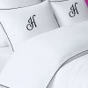 Personalized Monogram 400 Thread Count White 100% Cotton Sateen Hotel Stitch Edge embroidery border Duvet Cover set - Image 3