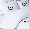 Personalized Monogram 400 Thread Count White 100% Cotton Sateen Hotel Stitch Edge embroidery border Duvet Cover set - Image 4