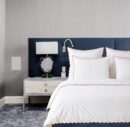 400 Thread Count White Cotton Sateen Hotel Stitch Scalloped Embroidery Duvet Cover Set