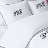 Personalized Monogram 400 Thread Count White 100% Cotton Sateen Hotel Stitch Edge embroidery border Duvet Cover set - Image 7