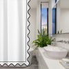 Personalized Monogram White 100% Cotton Sateen double Embroidery Border Curtain - Image 4