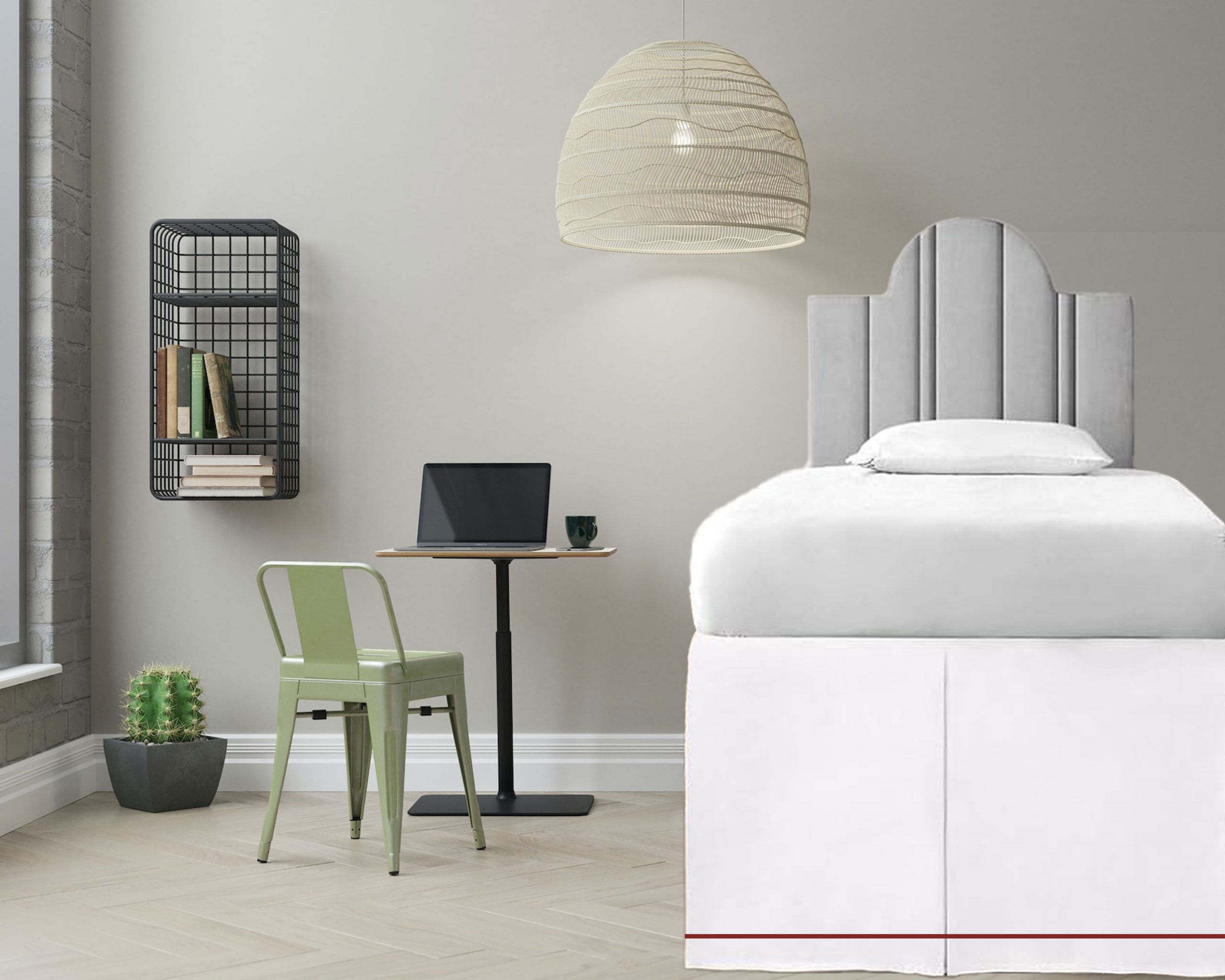 Dorm Room Single border Bed Skirt – Covers the Entire Long Side: Bed Skirt for Raised Dorm Room Beds - Image 2