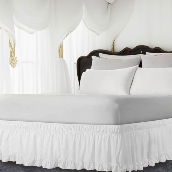 Wrap Around Bed Skirt Easy Fit Bed Skirt 3 Sided 100% Cotton Sateen