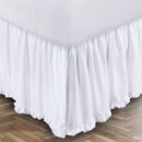 400 Thread Count 100% Cotton Sateen Edge Ruffle Gathered Bed Skirt Three Sided Coverage with Platform