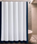 400 Thread Count White 100% Cotton Sateen Border Frame Shower Curtain