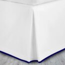 400 Thread Count White 100% Cotton Sateen Edge Border Frame Tailored Bed Skirt Three Sided Coverage with Platform