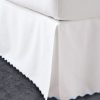 400 Thread Count White Cotton Sateen Scalloped Embroidery Tailored Bed Skirt Three Sided Coverage with Platform - Image 3