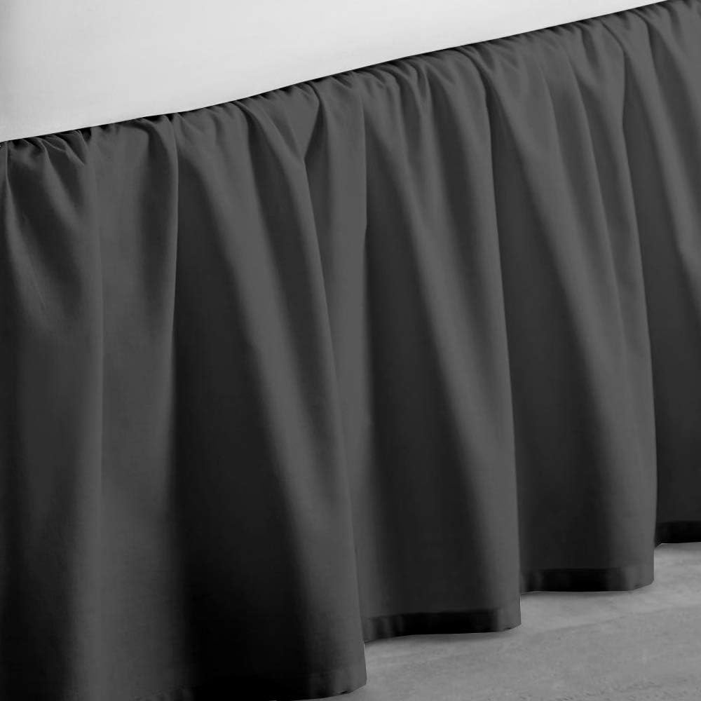 400 Thread Count 100% Cotton Sateen Gathered Bed Skirt Three Sided Coverage with Platform - Image 5