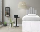 Dorm Room Single border Bed Skirt – Covers the Entire Long Side: Bed Skirt for Raised Dorm Room Beds