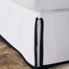 400 Thread Count White 100% Cotton Sateen Border Frame Tailored Bed Skirt Three Sided Coverage with Platform - Image 4