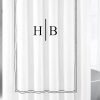 Personalized Monogram White 100% Cotton Sateen double Embroidery Border Curtain - Image 4