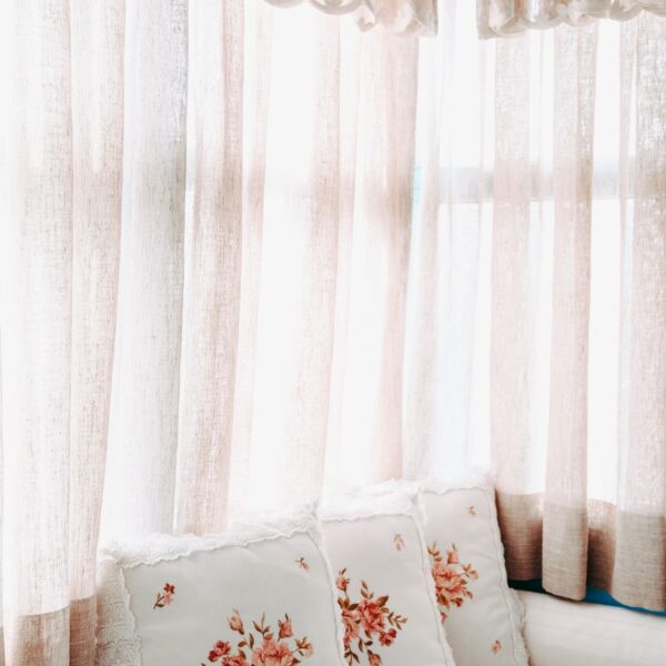 Embroidered Border Curtain Panels (Set of 2)