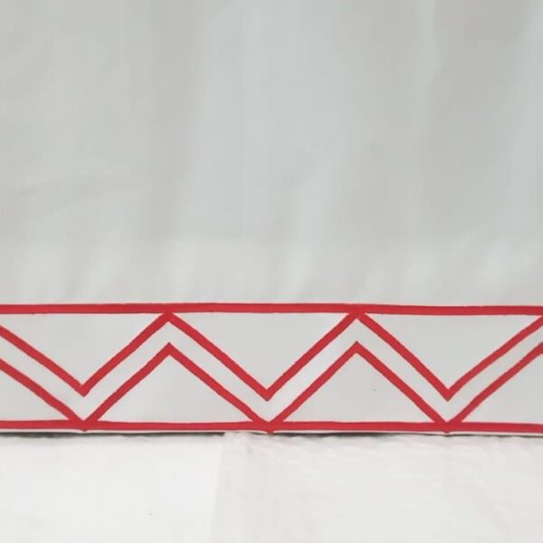 Zigzag Embroidered Bed Skirt – 100% Cotton Sateen, 400 Thread Count | Elegant Bedroom Refresh